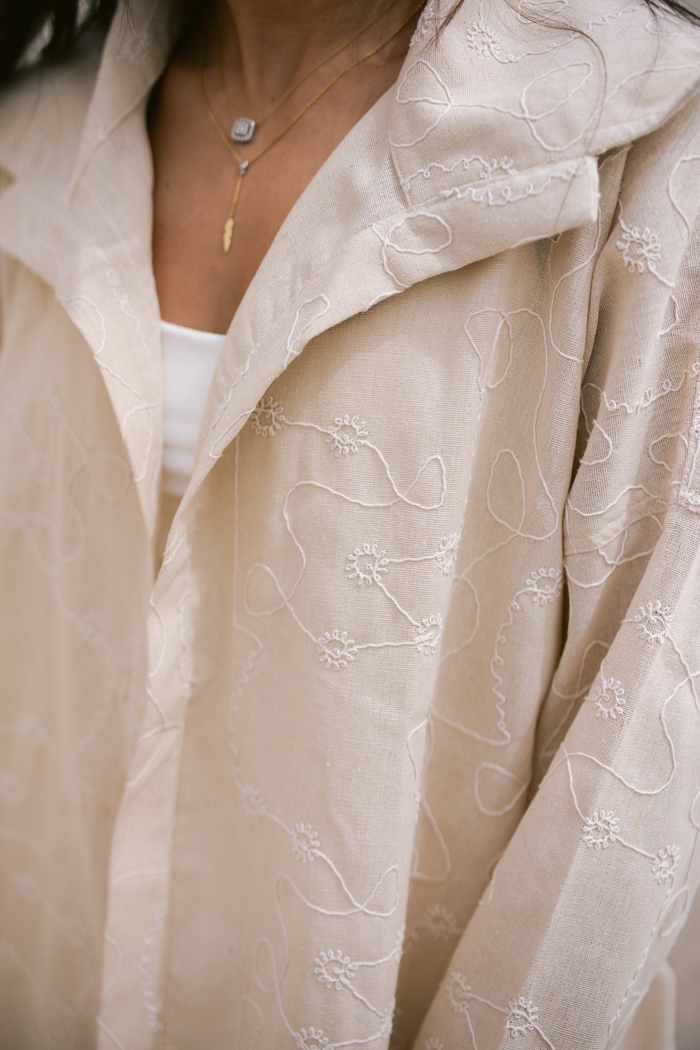 Embroided Belted Shirt