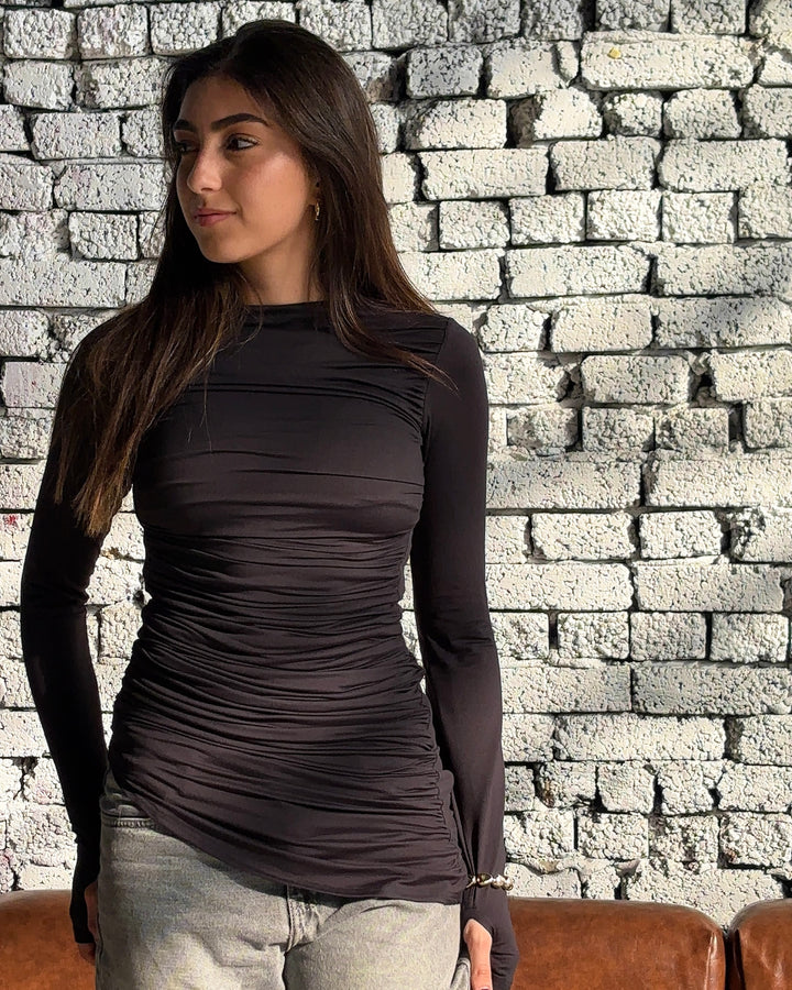 Contour Drape Top - Black