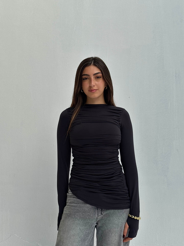 Contour Drape Top - Black
