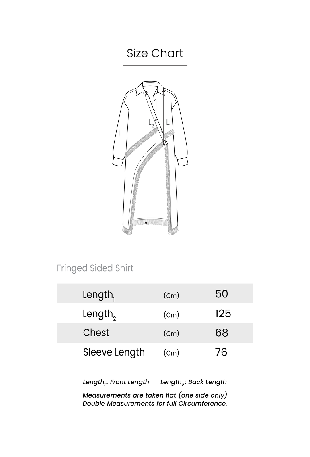 Fringed Sided Shirt in Beige