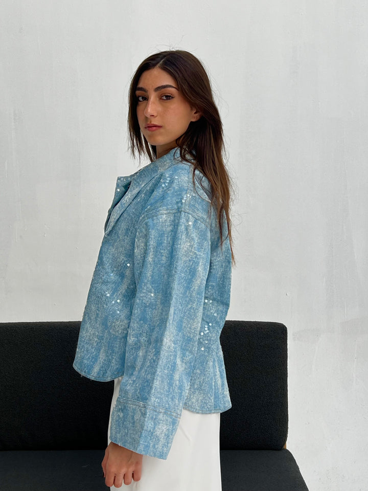 Bling Light Faded Denim Shirt