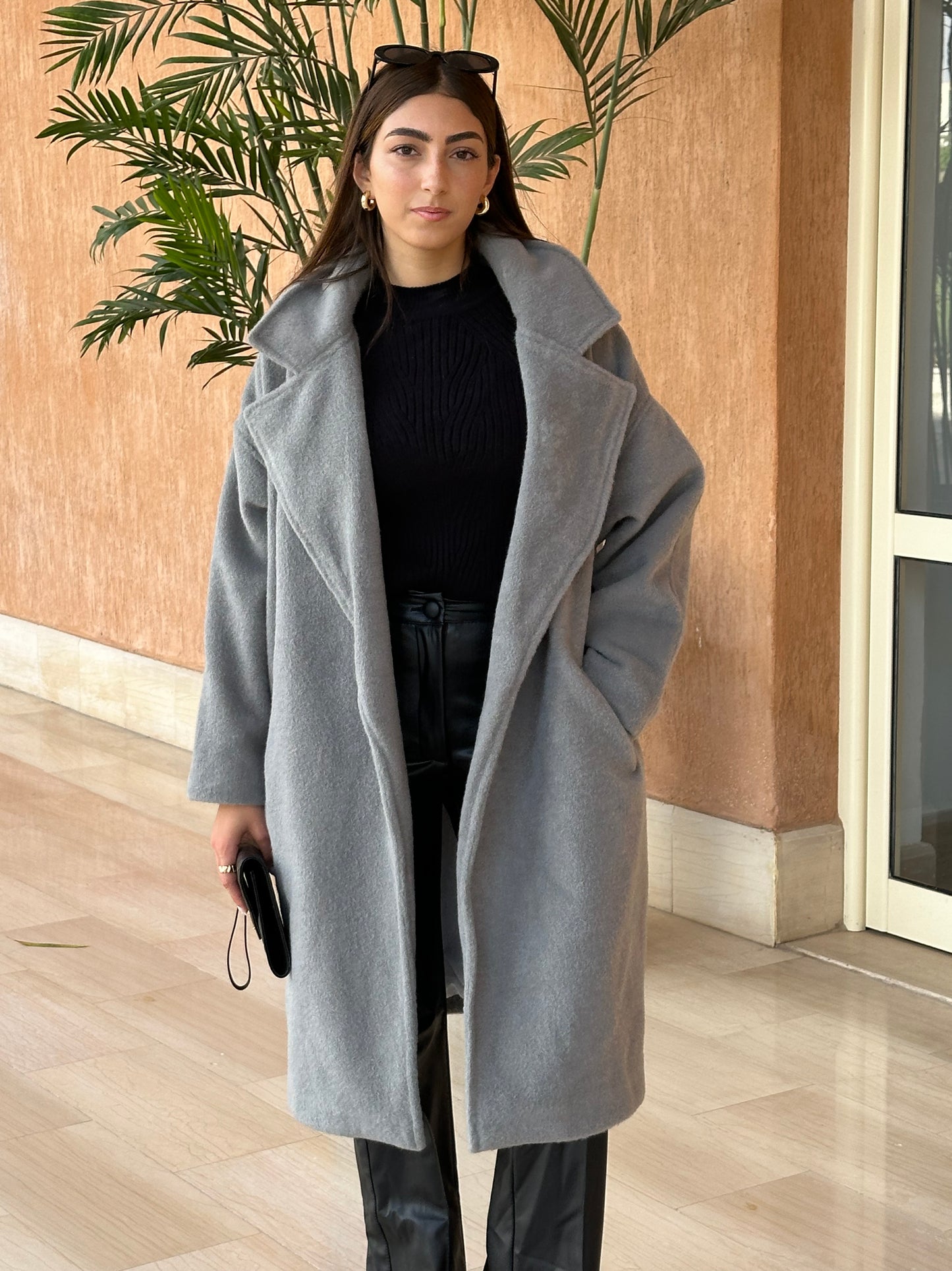 Relaxed Soft-Brushed Coat - Grey