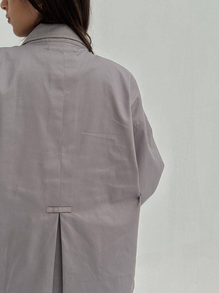 Pointed Shirt Jacket - Grey