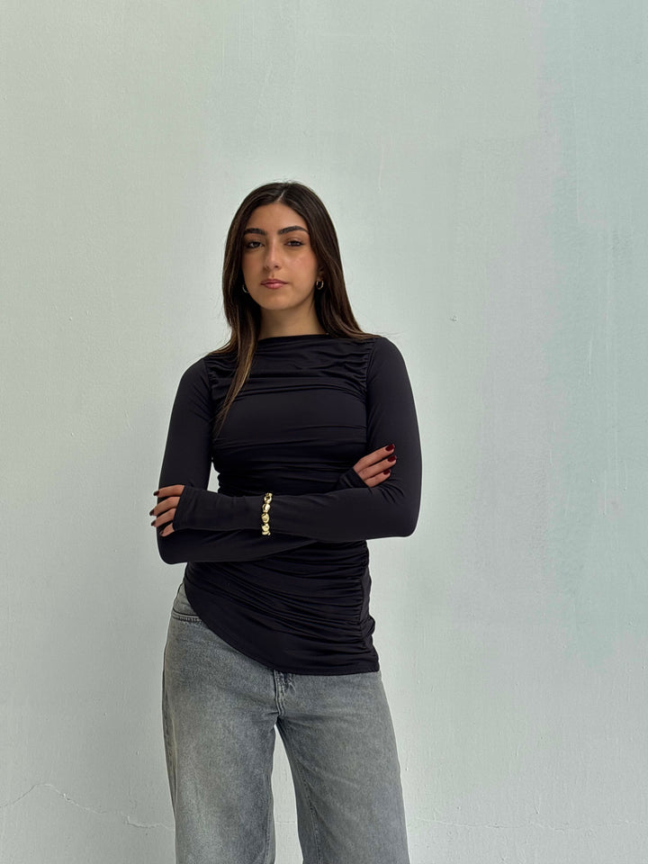 Contour Drape Top - Black