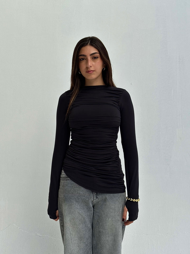 Contour Drape Top - Black