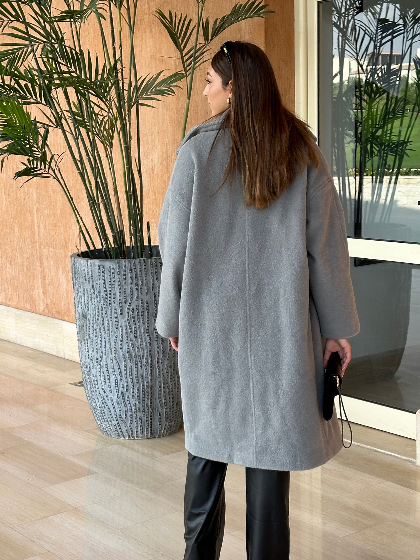 Relaxed Soft-Brushed Coat - Grey