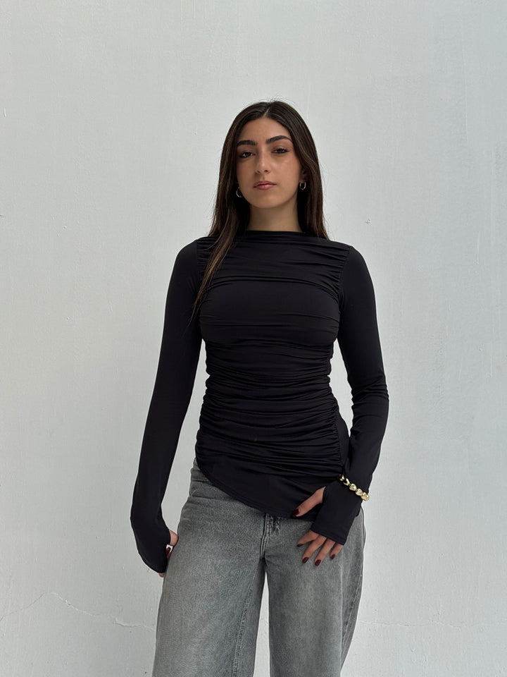 Contour Drape Top - Black