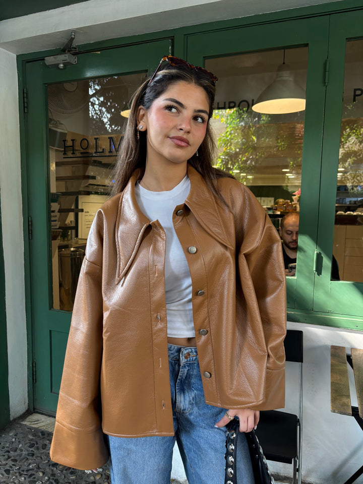 Urban Leather Jacket - Camel