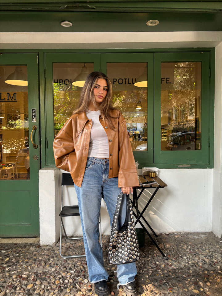 Urban Leather Jacket - Camel