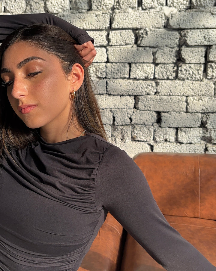 Contour Drape Top - Black