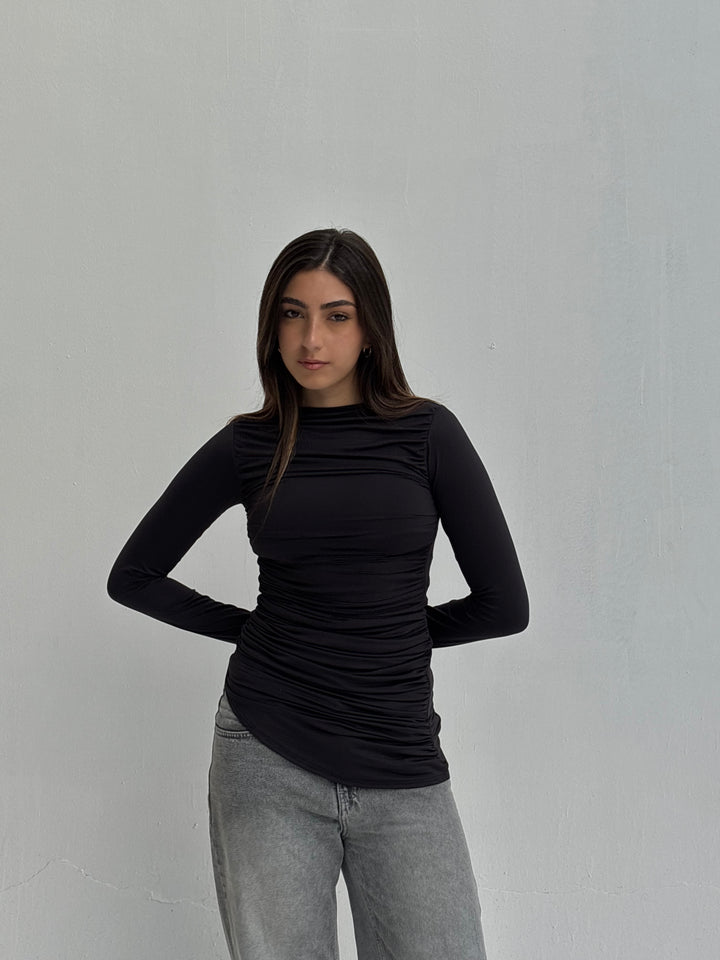 Contour Drape Top - Black