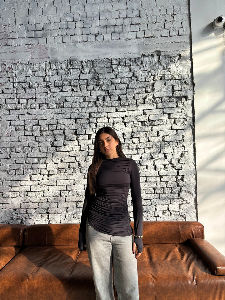 Contour Drape Top - Black