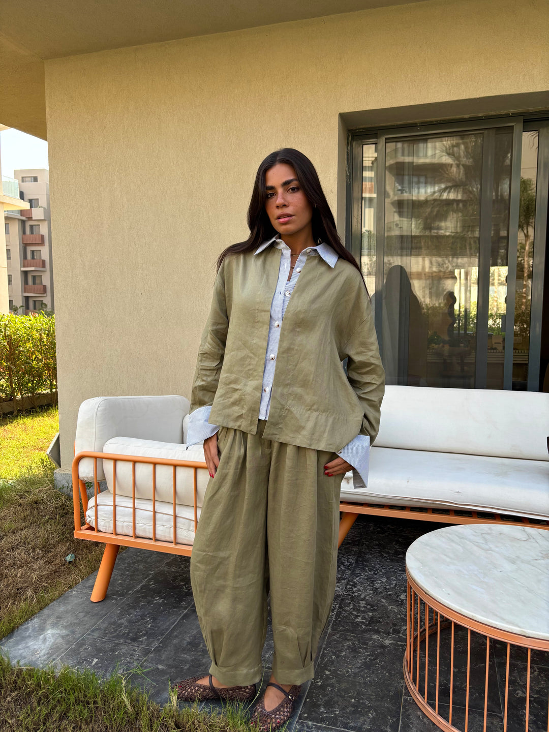 Two Tone Shirt - Olive