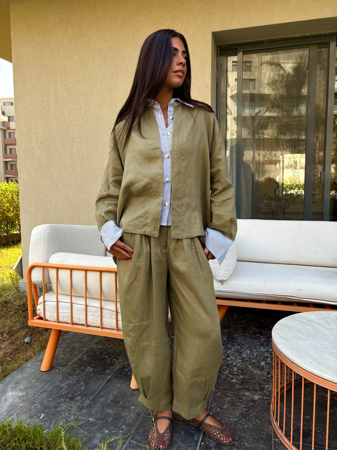 Two Tone Shirt - Olive