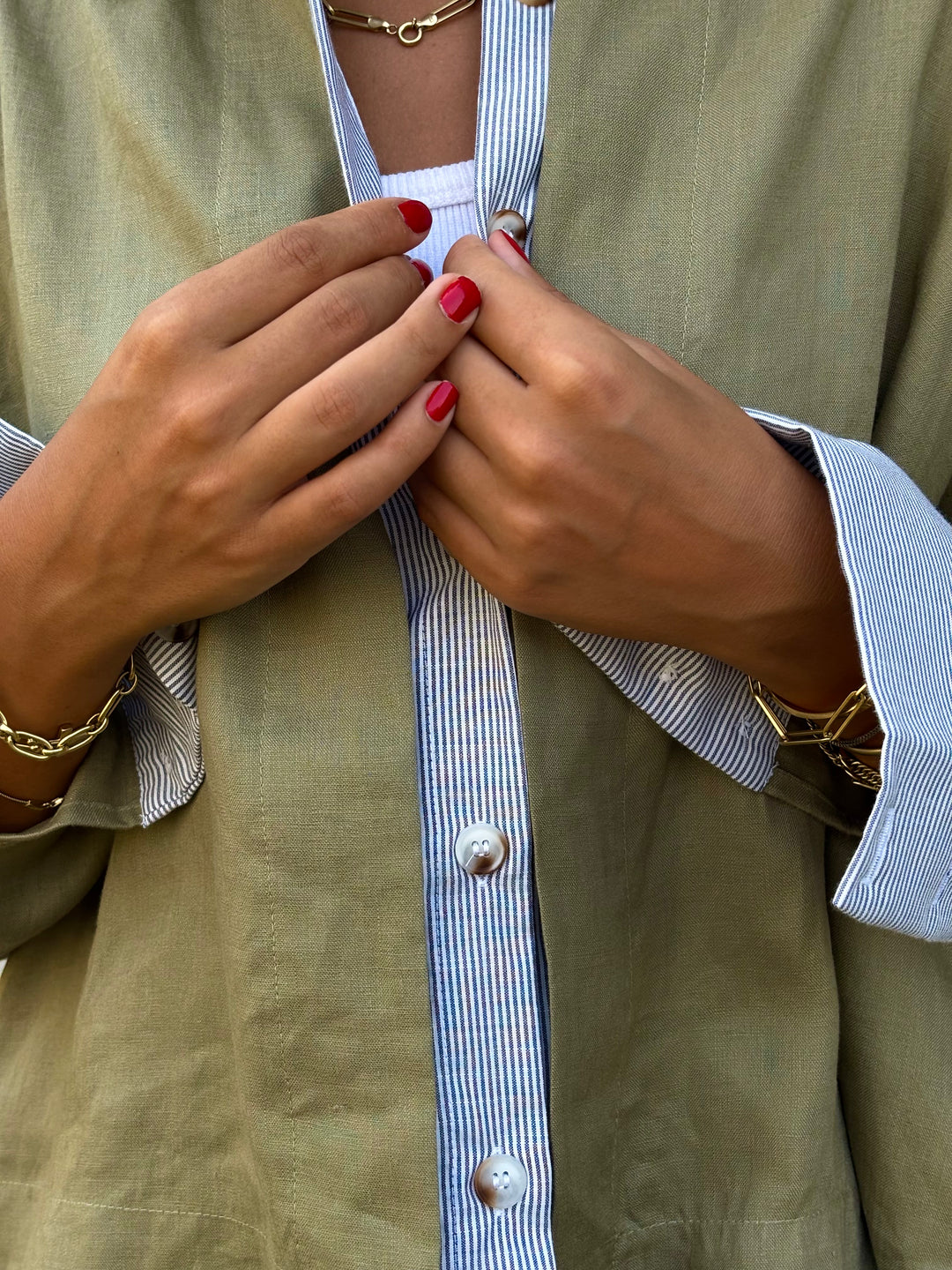 Two Tone Shirt - Olive