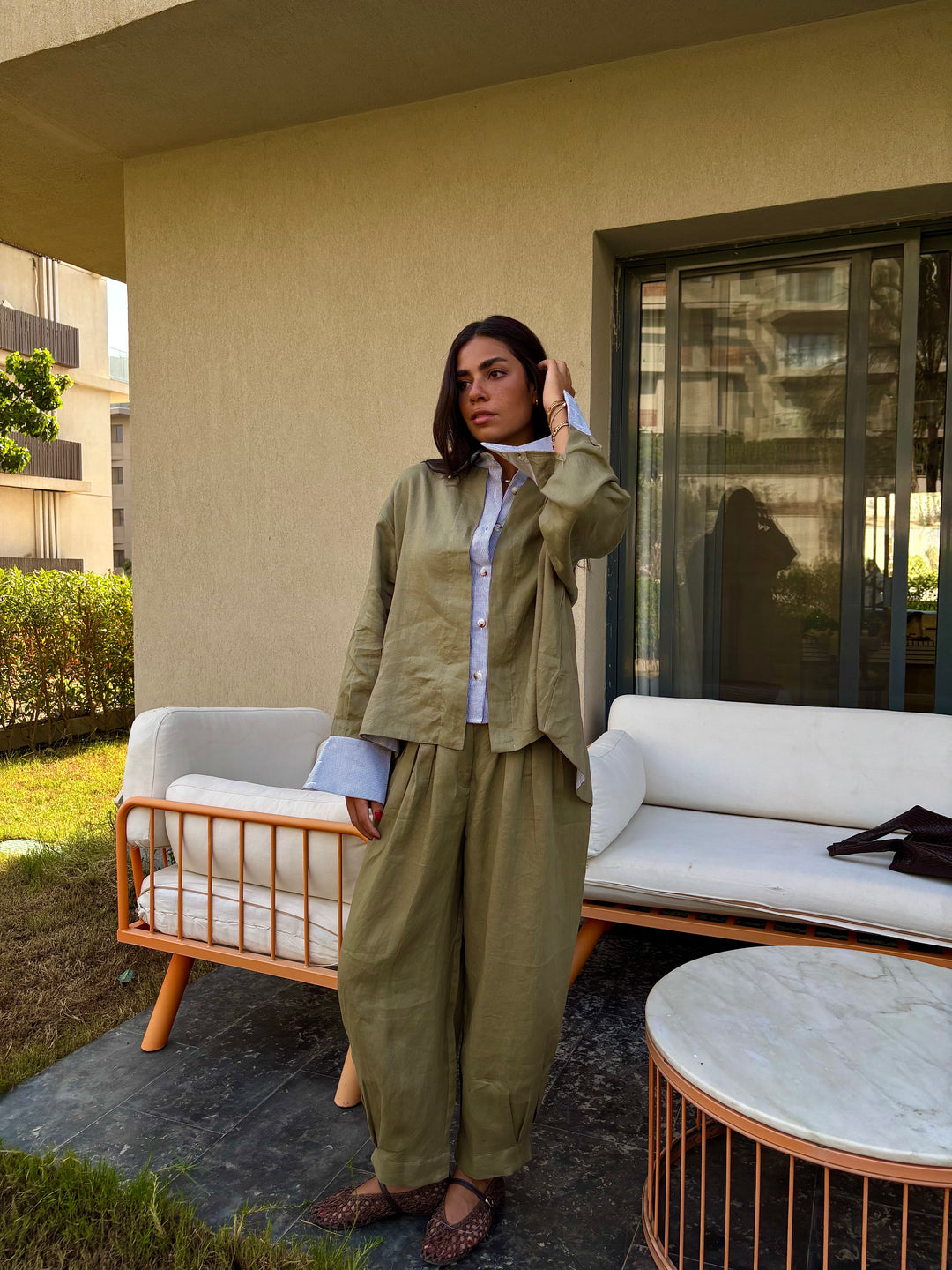 Two Tone Shirt - Olive