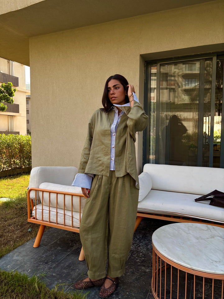 Two Tone Shirt - Olive