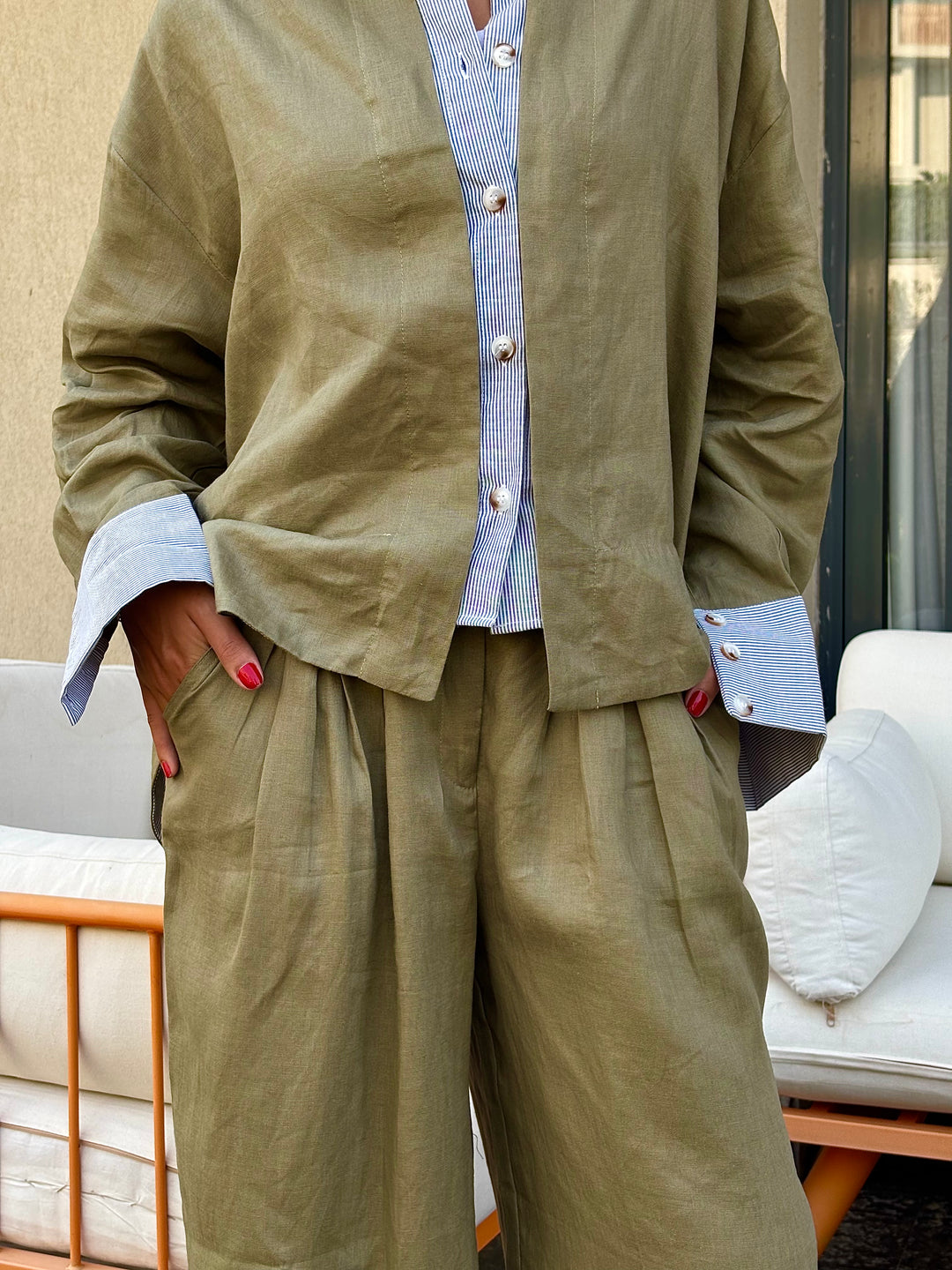 Two Tone Shirt - Olive
