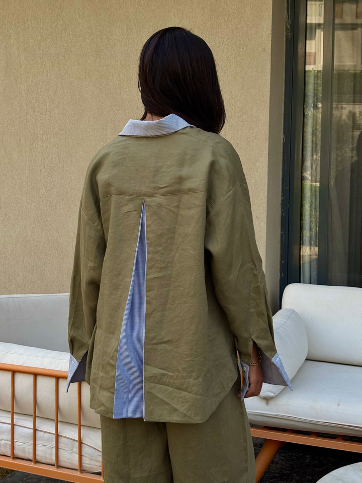 Two Tone Shirt - Olive