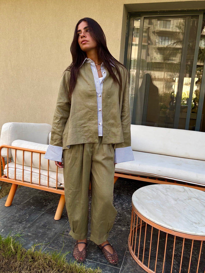 Two Tone Shirt - Olive