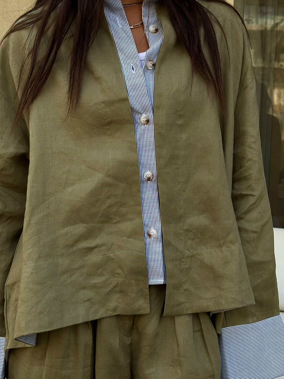 Two Tone Shirt - Olive
