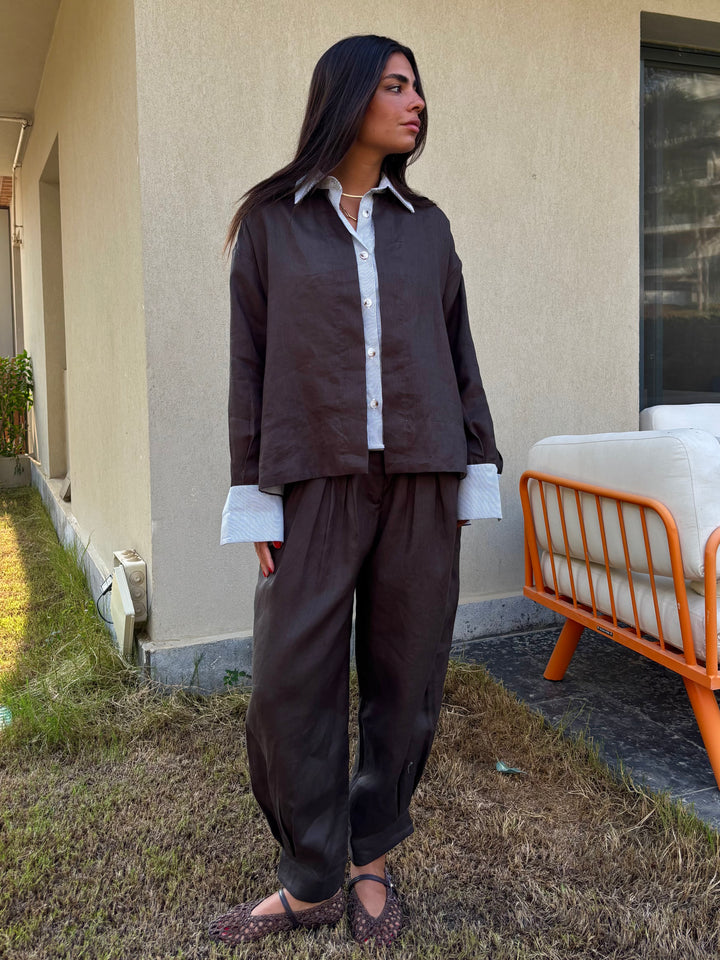 Two Tone Shirt - Espresso