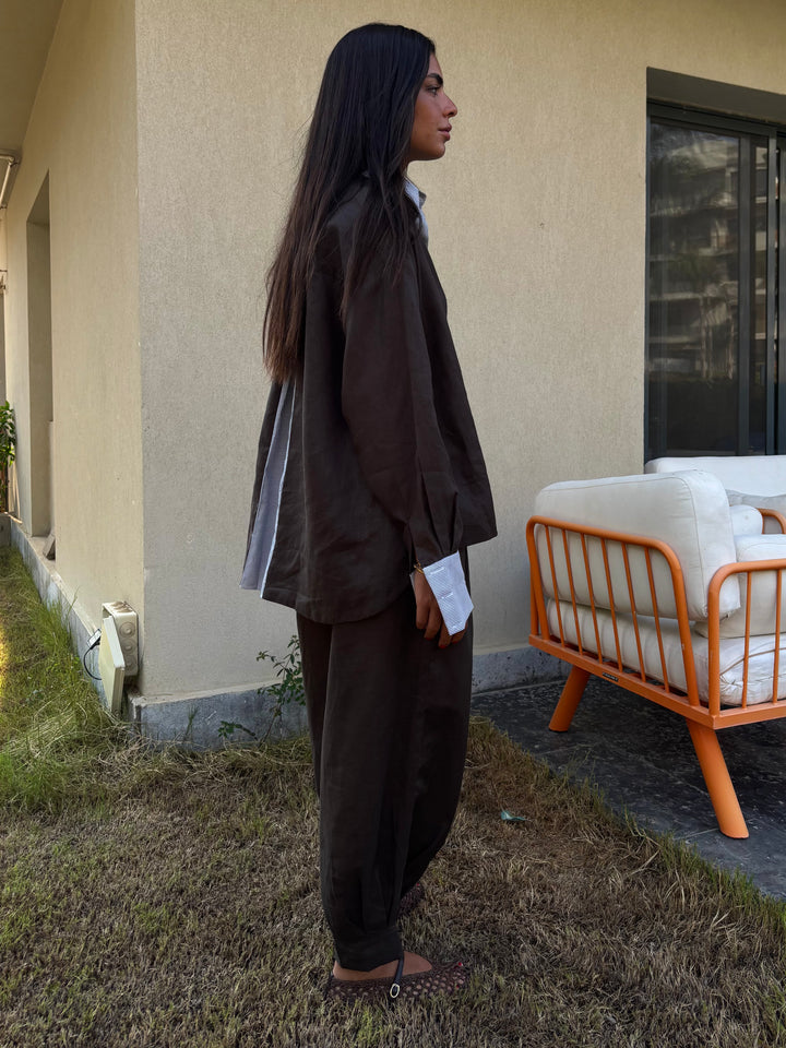Two Tone Shirt - Espresso