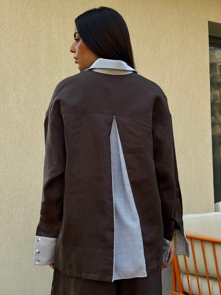 Two Tone Shirt - Espresso
