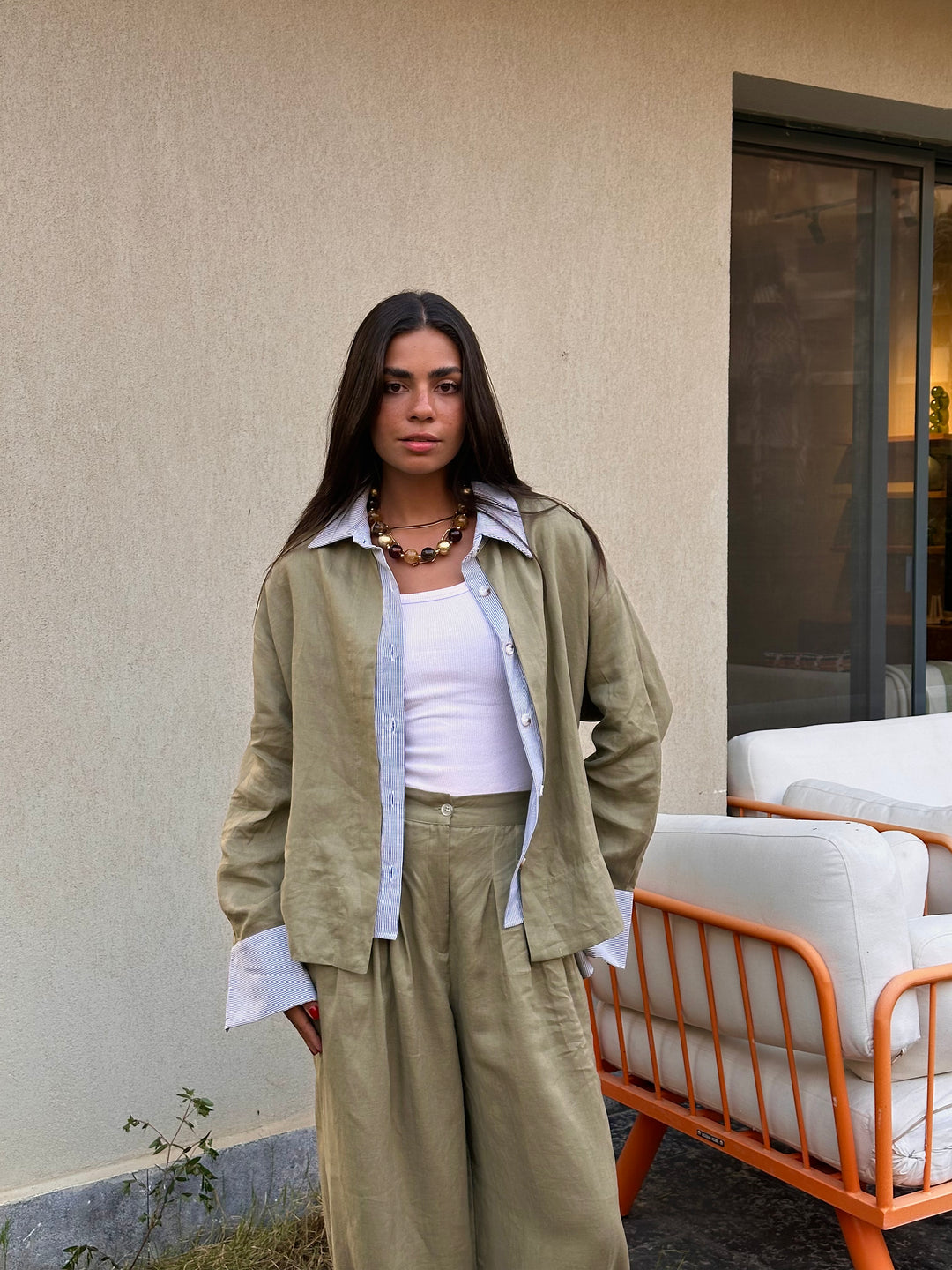 Two Tone Shirt - Olive