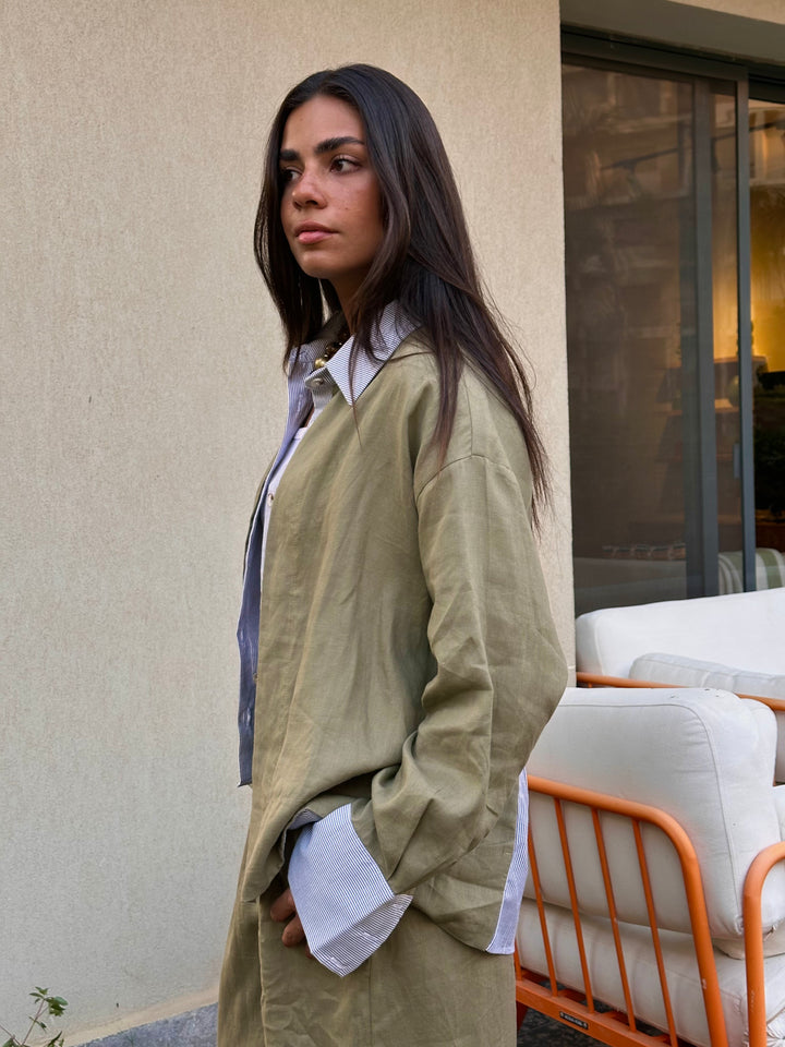 Two Tone Shirt - Olive