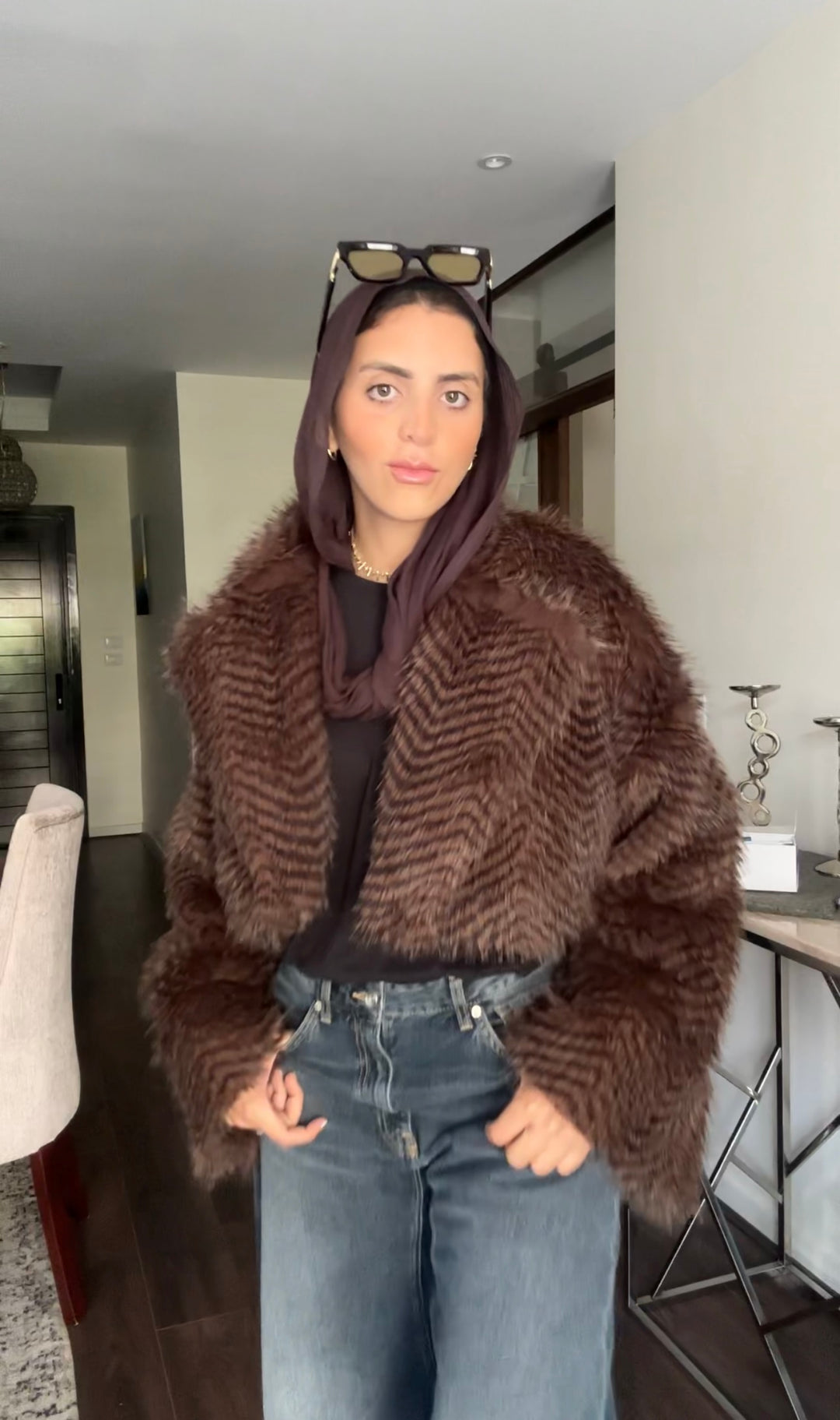 Plush Fur Jacket - Brown (Premium Edition)