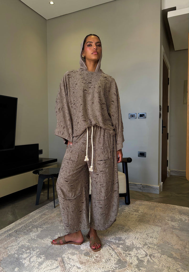 Jacquard Pants - Cafe