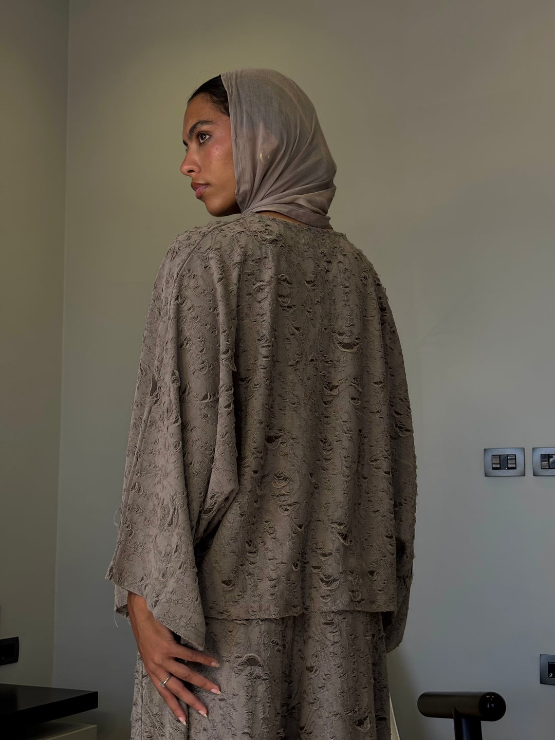 Jacquard Top - Cafe