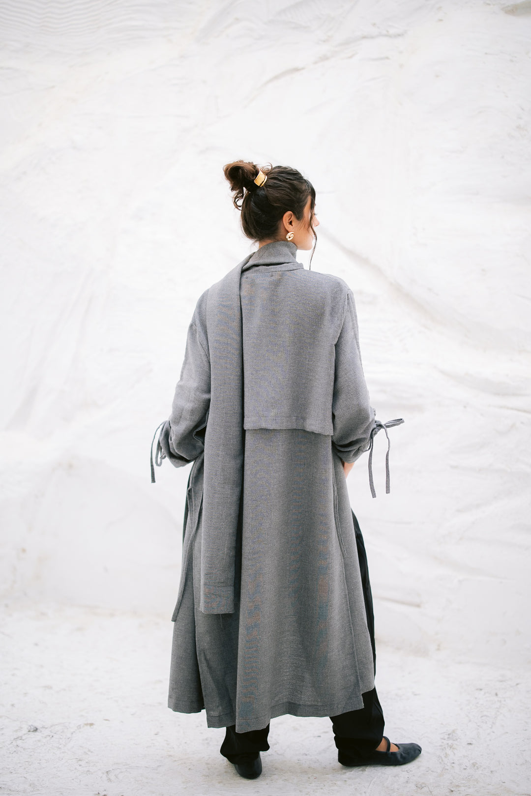 The Round Up Scarfed Kaftan - Dark Grey