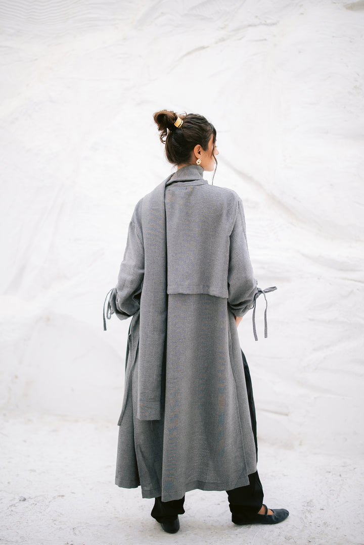 The Round Up Scarfed Kaftan - Dark Grey