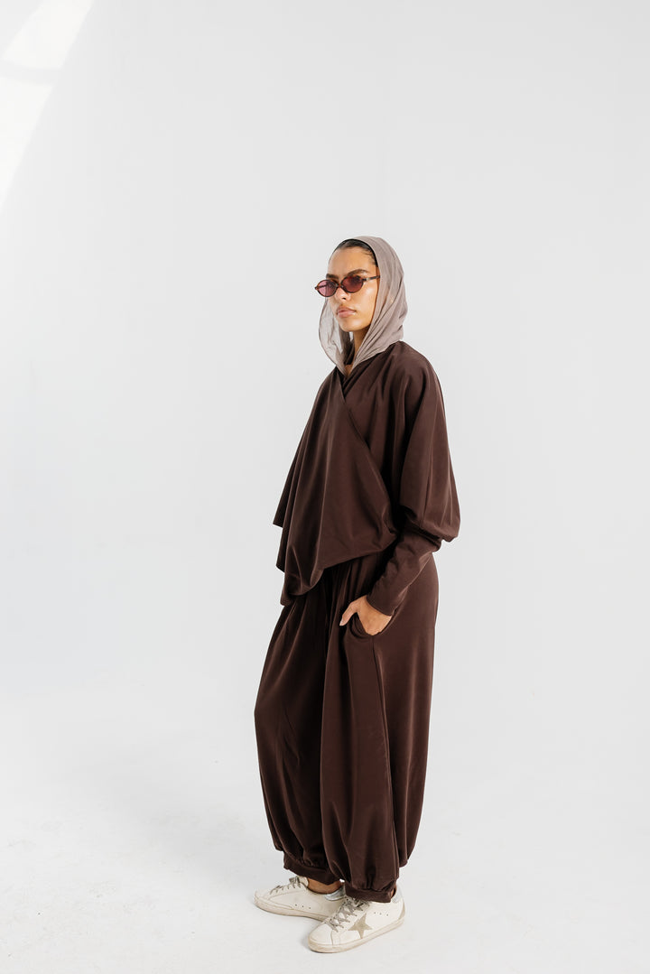Gather Pants - Brown