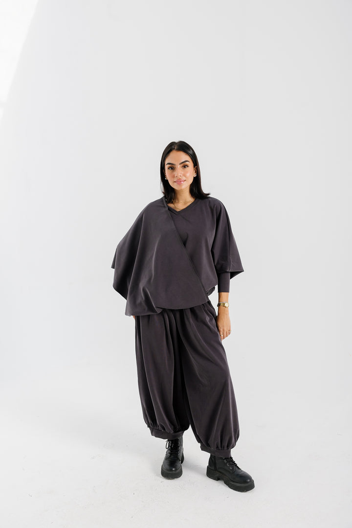Gather Pants - Dark Grey