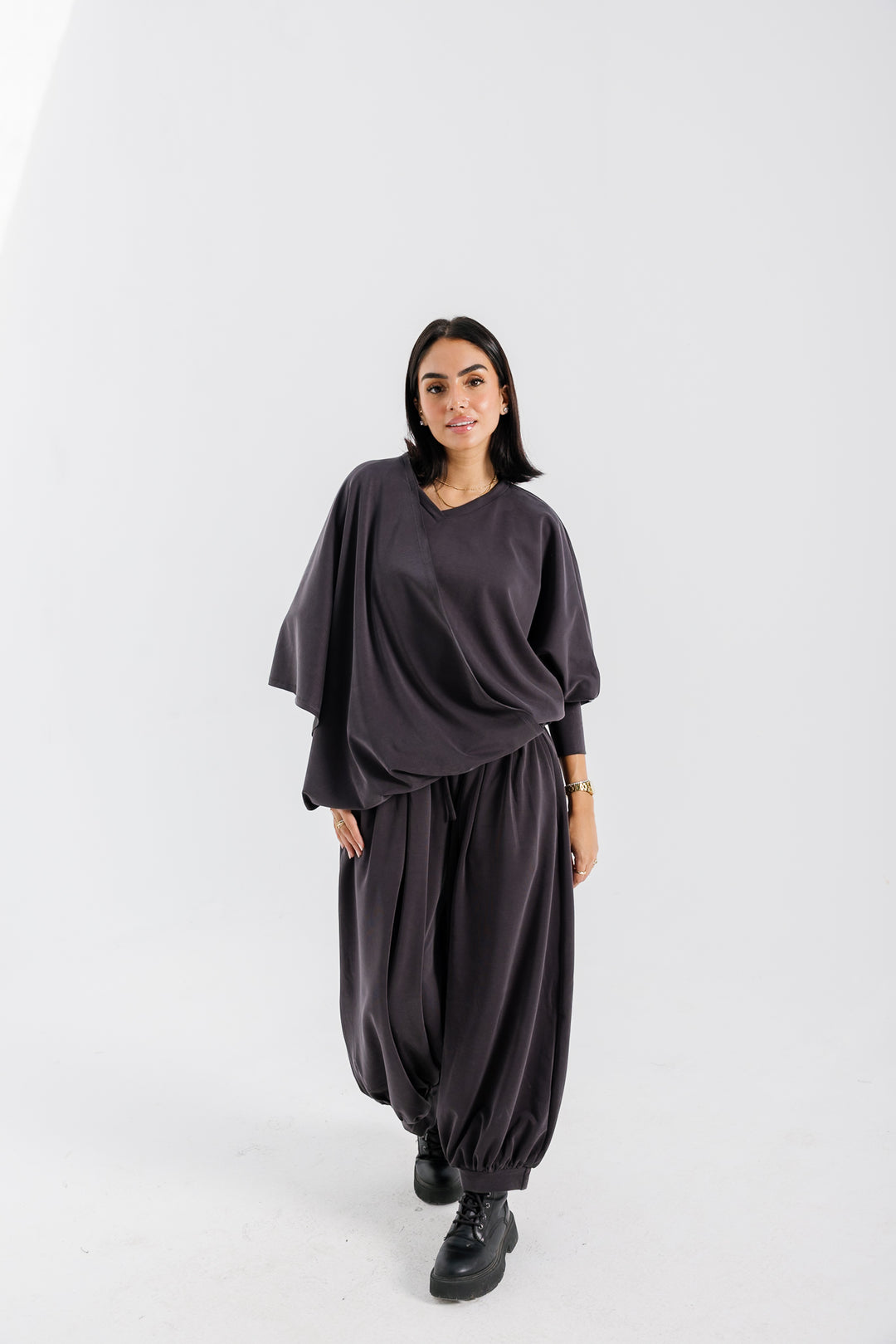 Gather Pants - Dark Grey