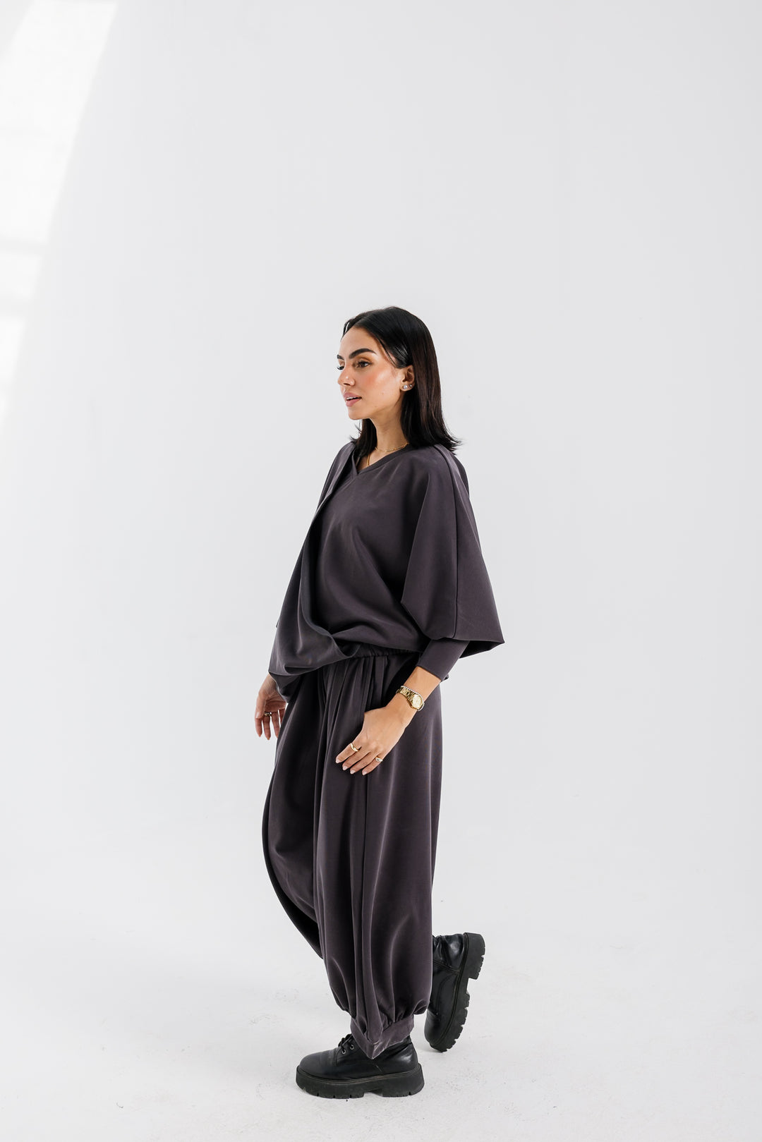 Gather Pants - Dark Grey