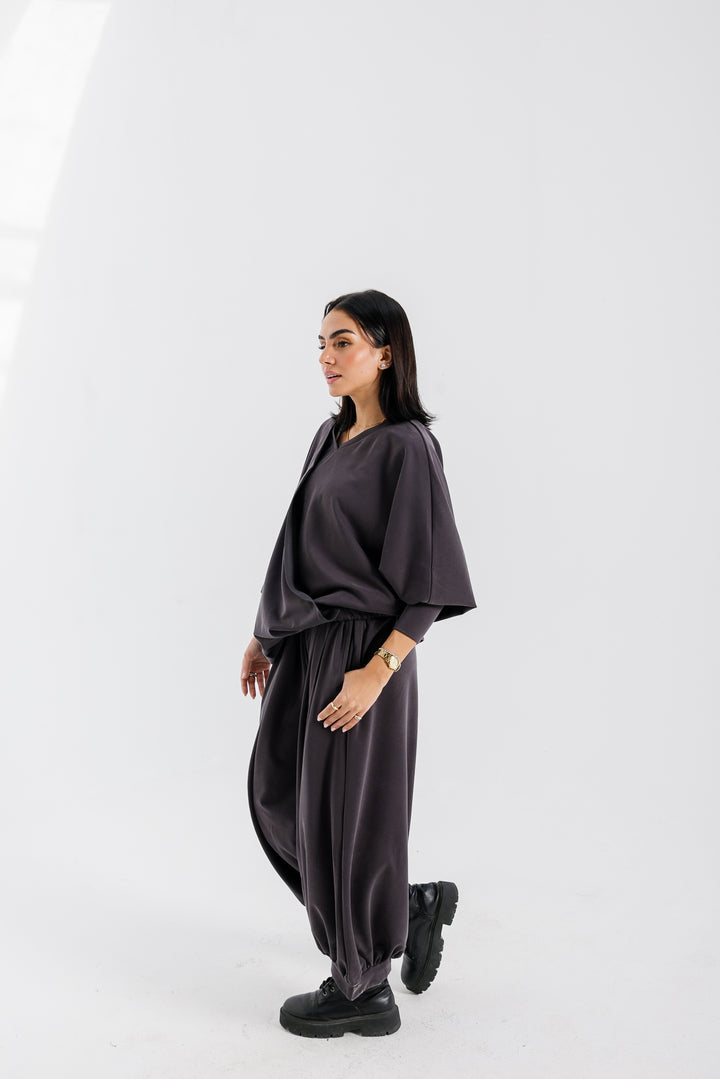 Gather Pants - Dark Grey