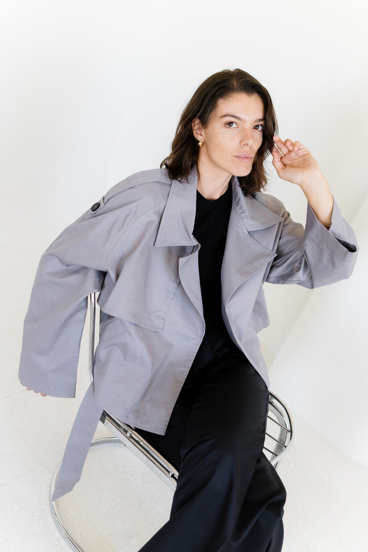 Shortline Trench Jacket- Grey