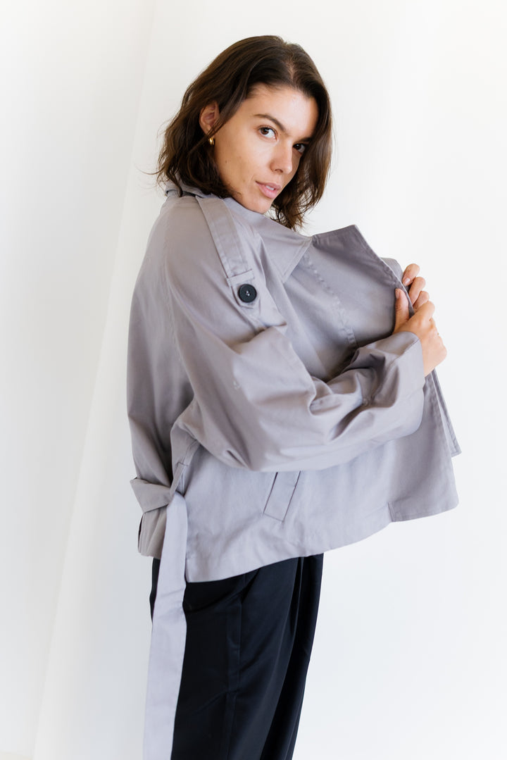 Shortline Trench Jacket- Grey