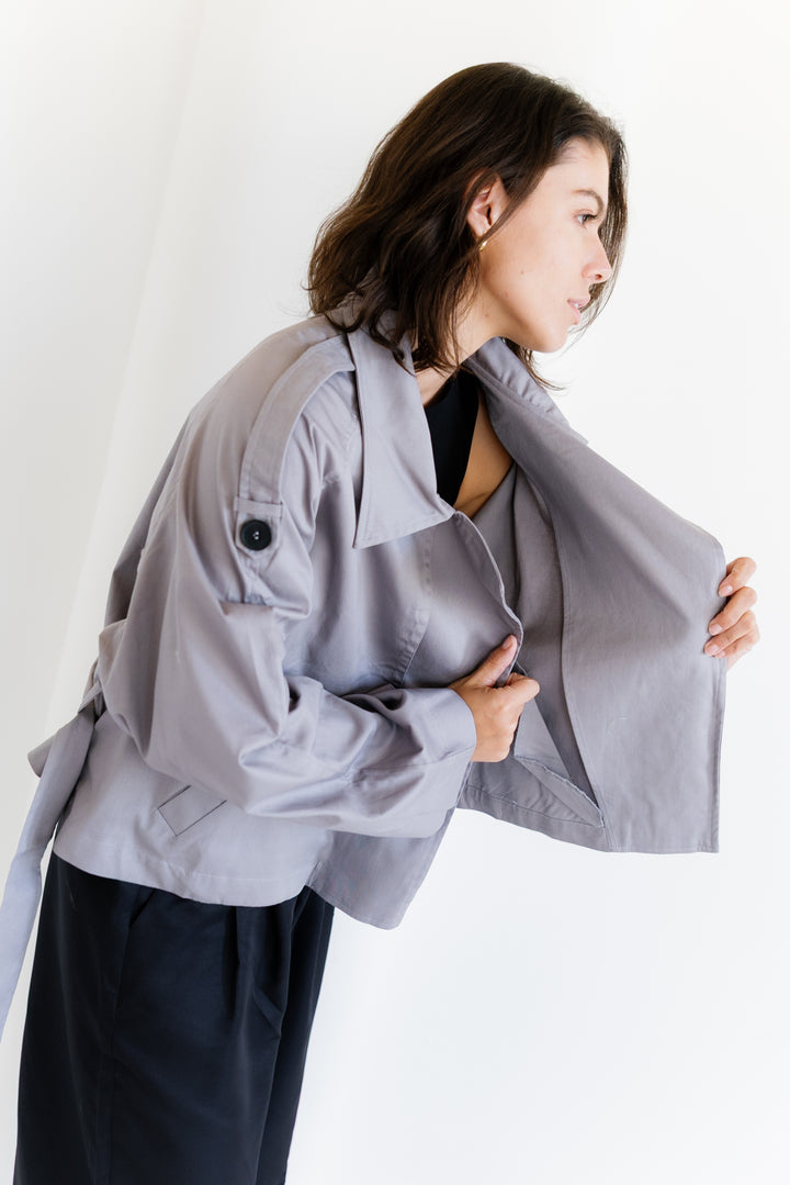 Shortline Trench Jacket- Grey