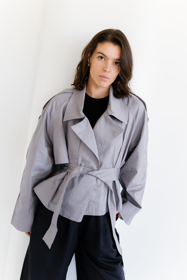 Shortline Trench Jacket- Grey