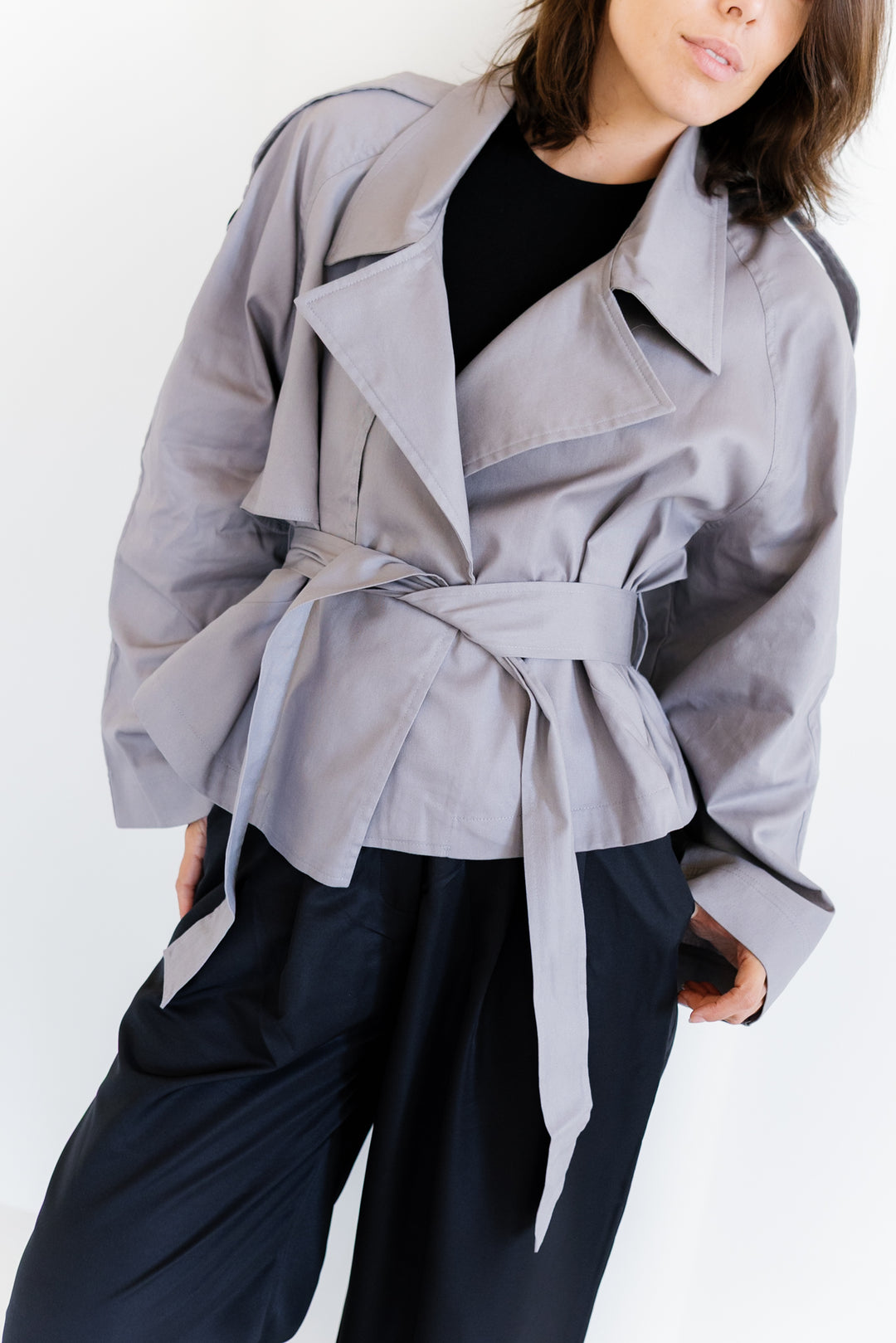 Shortline Trench Jacket- Grey