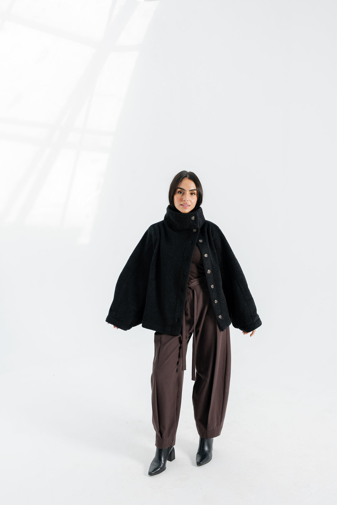 Sided Collar Jacket - Black