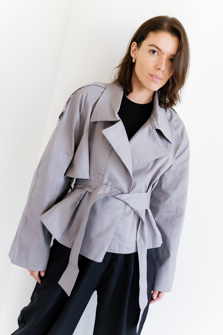 Shortline Trench Jacket- Grey