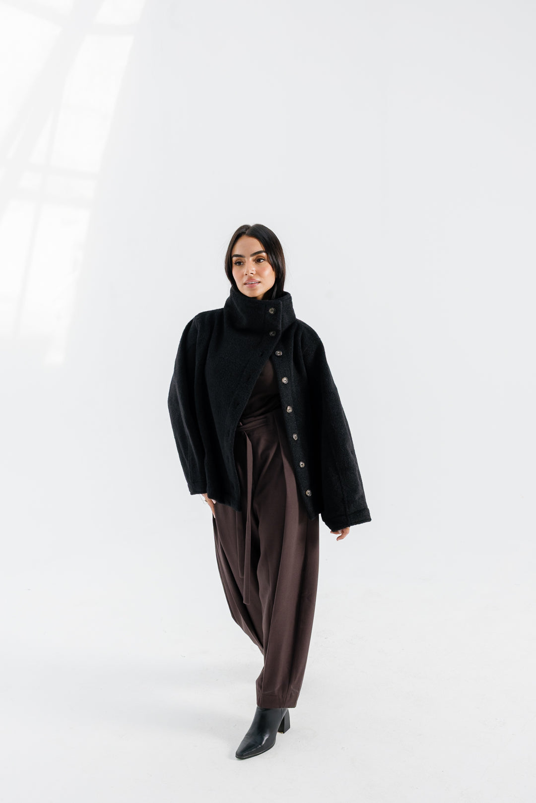 Sided Collar Jacket - Black