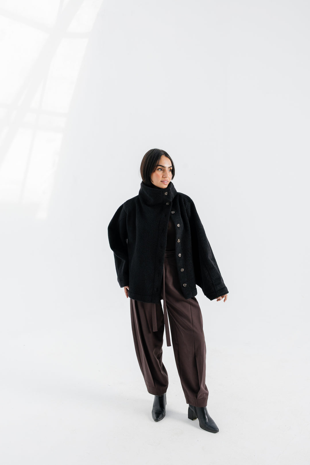 Sided Collar Jacket - Black