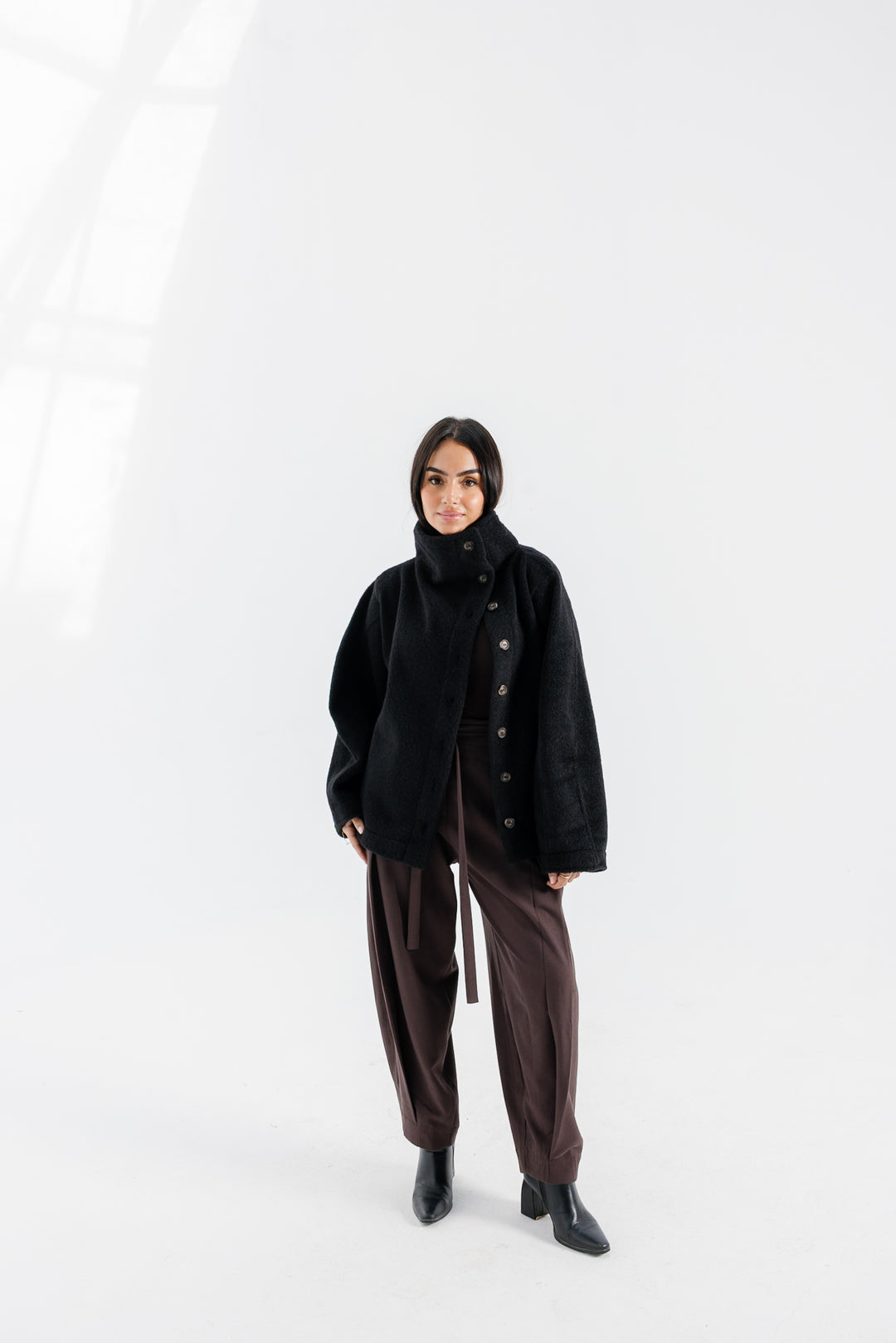 Sided Collar Jacket - Black